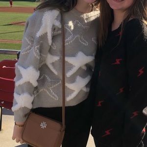 Grey and white star sweater